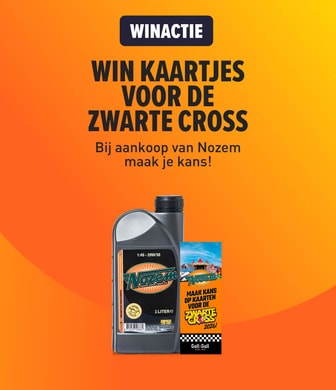 Winactie: Maak kans op twee kaarten voor de Zwarte Cross 2026. Koop een liter of 10-pack Nozem Oil en maak kans!